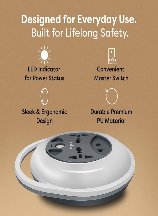 ويبرو سلك تمديد كهربائي مرن من ويبرو نورث ويست، مزود بمقبسين ثلاثي الأطراف عالميين ووحدة واحدة من مقبسين ثنائيي الأطراف، مع مفتاح رئيسي ومؤشر ضوئي | سلك نحاسي بطول 5 أمتار | شريط طاقة للمنزل والمكتب | عبوة من قطعة واحدة - Image 5